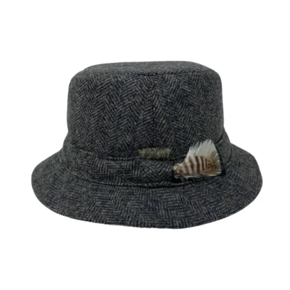 Hanna Hats of Donegal Herringbone Tweed Irish Walking Hat – Size M